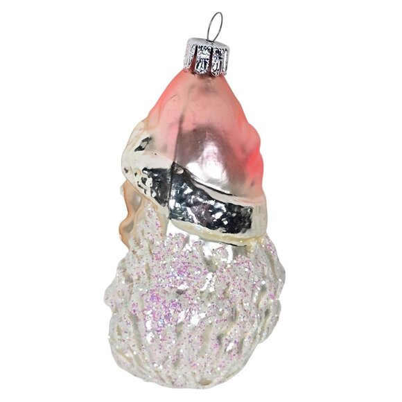 Vintage Ornament Czech Santa Claus Glass Christmas Mercury Glitter Beard Pink - Picture 5 of 7